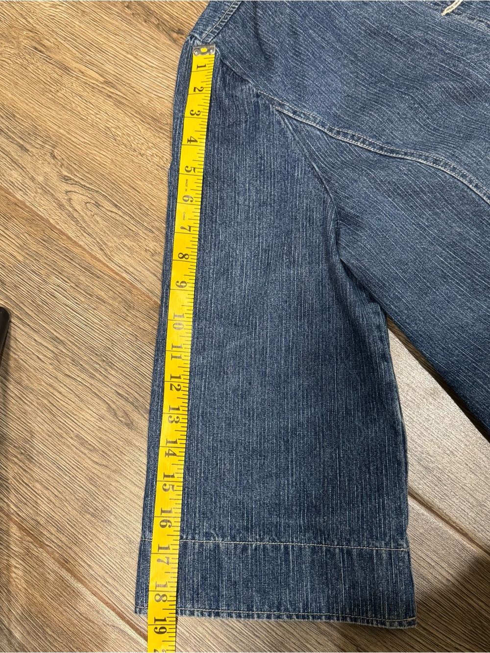 Women's Blue Denim Button-Front Minimalist Mandarin Chic XL Barrel Jacket - Picture 9 of 9